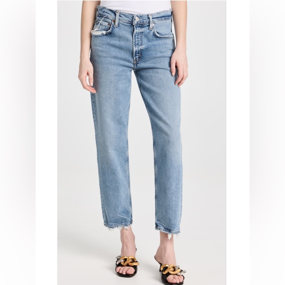 AGOLDE Women's KYE Straight Crop Blue Jeans Size Women’s 25 Premium Denim
